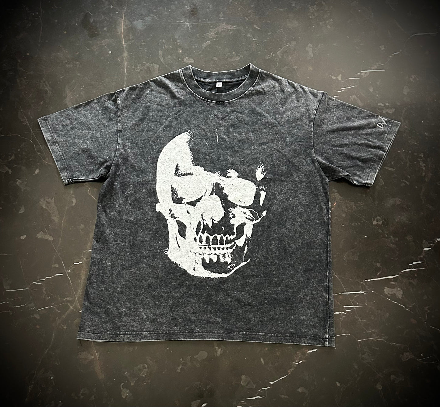 Dyfynt Skull Acid Washed Tee