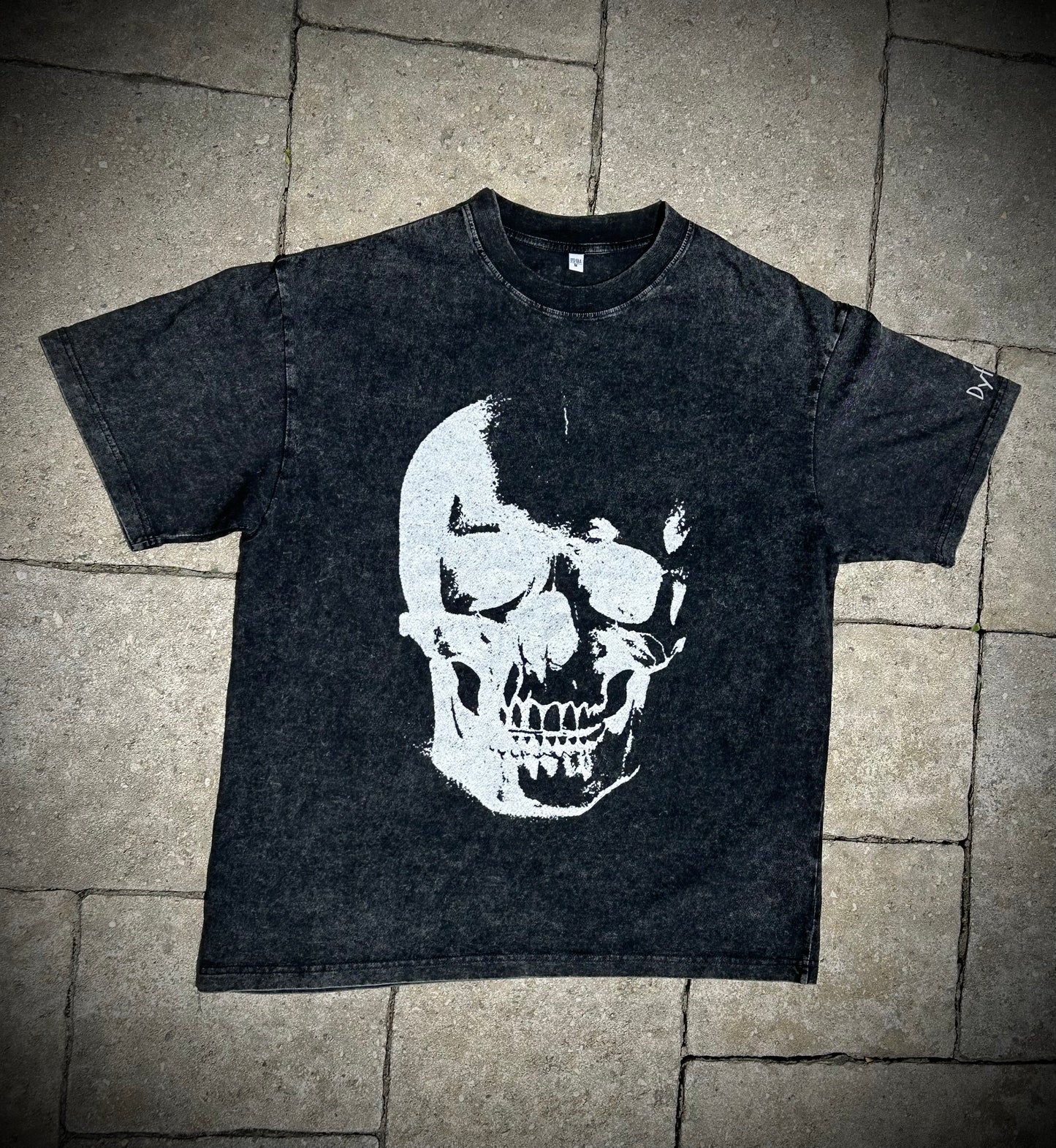 Dyfynt Skull Acid Washed Tee