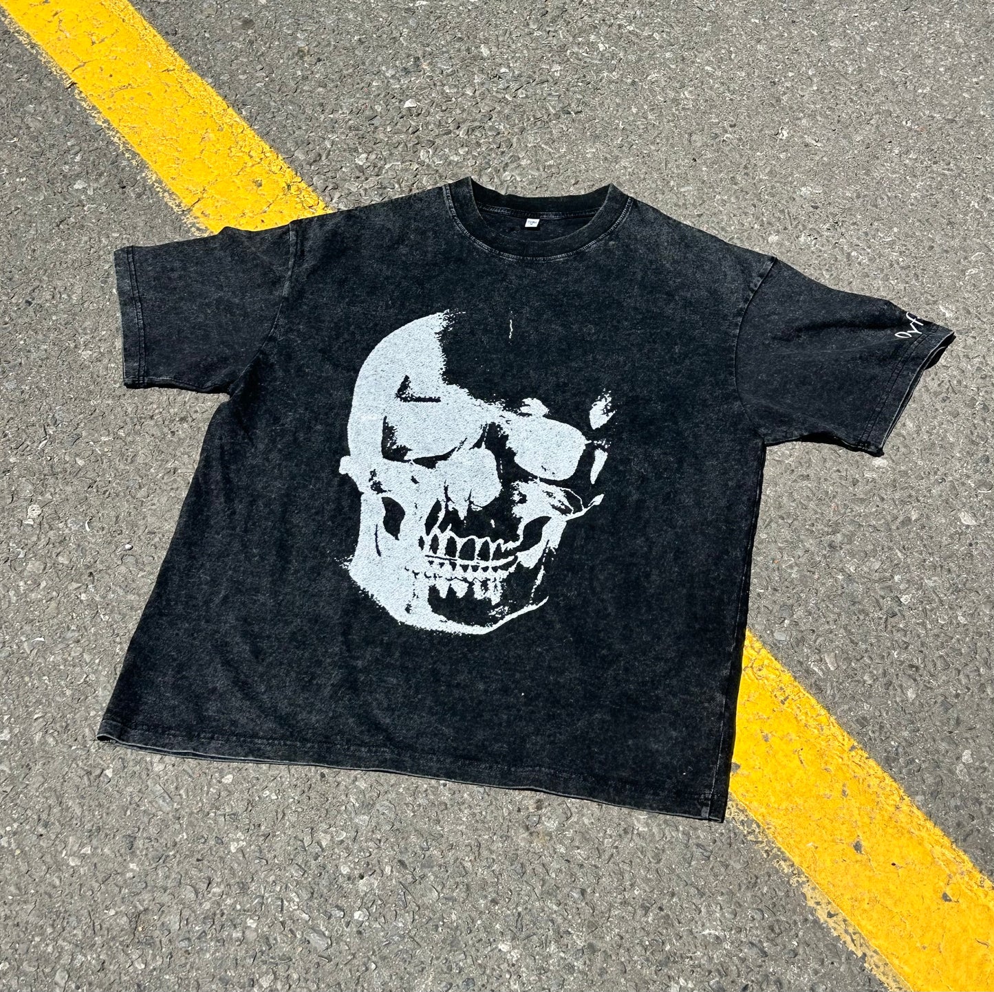 Dyfynt Skull Acid Washed Tee