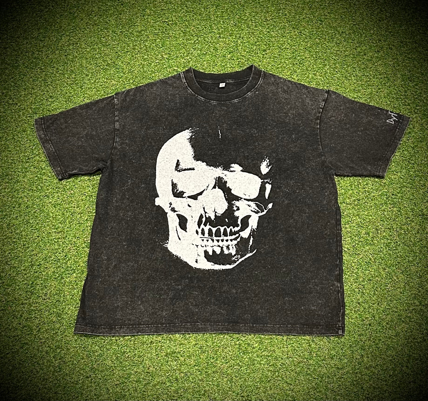 Dyfynt Skull Acid Washed Tee
